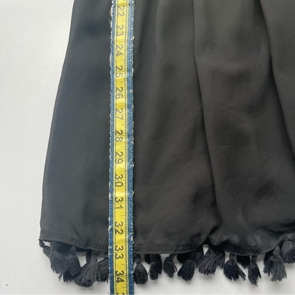 Anthropologie boohoo Bohemian Tassel Hem Dress Black Small - Picture 7 of 9
